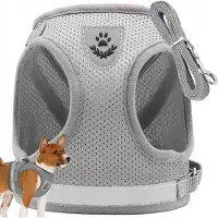 VERK Hondentuig- Wandeltuig - Hond / Koniijn / Kat - Hondenriem - S - Zacht Sterk - Reflector - Extra Small - Grijs