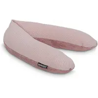 Snoozzz Voedingskussen Premium Kwaliteit - 185 cm – Microparel Vulling – Luxe Draagtas – Wasbare Hoes - Rib Rosé