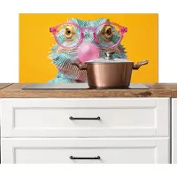 KitchenYeah Spatscherm keuken 90x45 cm - Kookplaat achterwand Kameleon - Kauwgom - Kleurrijk - Muurbeschermer - Spatwand fornuis - Hoogwaardig aluminium