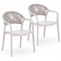 DS4U - Liv tuinstoel - Set van 2 - Beige - Kunststof - Stapelbaar