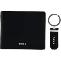 HUGO BOSS kaarthoes sleutelhanger Gift Set Bifold Wallet / Keyring Black zwart