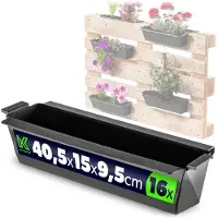 Kadax Veere bloempot voor europallets 40,5 cm zwart 16 st.