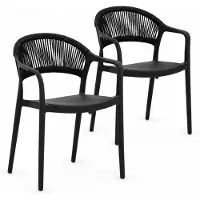 DS4U - Liv tuinstoel - Set van 2 - Zwart - Kunststof - Stapelbaar
