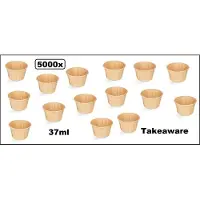 TakeAware 5000x Sausbakje kraft papier 37ml - souffle- Saus bakje mayonaise ketchup mosterd diner food