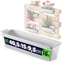 Kadax Bloempot voor Europallets, wit, verpakking van 16 stuks, K12