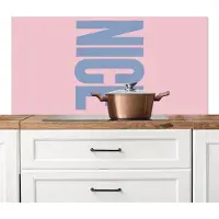KitchenYeah Spatscherm keuken 120x60 cm - Kookplaat achterwand Nice - Paars - Roze - Muurbeschermer - Spatwand fornuis - Hoogwaardig aluminium