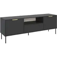 Selsey Vena – TV-meubel met 2 deuren, lade en nis - Zwart - 160cm