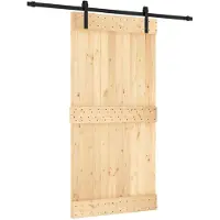 vidaXL Schuifdeur 100 x 210 cm Massief Pine Hout (Onbehandeld)