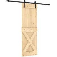 vidaXL Schuifdeur 70 x 210 cm Massief Pine Hout (Onbehandeld)