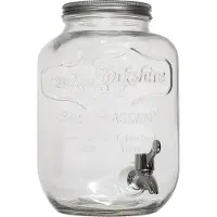 CMP Drankdispenser met kraantje - 4.0 liter - glas - limonadetap - waterdispenser - D14 x H25 cm - Cocktail Lounge serie