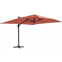 Oviala - Verstelbare parasol van 3x4m in terracotta aluminium - Caserta