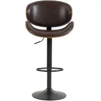 STILVORA Barkrukset, 2 stuks, draaibaar en in hoogte verstelbaar. Barkruk met Polyurethanleer en ergonomische rugleuning. Keukenstoel met voetsteun, geschikt voor bar en keukenbar. Kleur: bruin