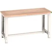 Bott cubio werkbank, handmatig in hoogte verstelbaar, beuken multiplex blad, B 1500 x D 750 x H 740-1140 mm, tot 1000 kg, lichtgrijs/antraciet