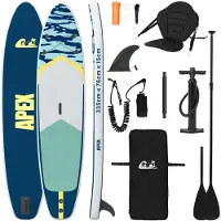 vidaXL SUP Board met Zit 2-in-1 APEX 335 x 76 x 15 cm Blauw