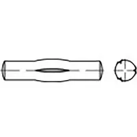 Toolcraft TO-6865866 Geleidepen met middenkerf Staal 250 stuk(s)