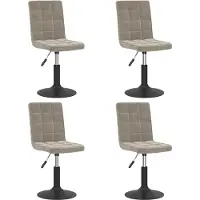 vidaXL Eetkamerstoelen draaibaar 4 st fluweel lichtgrijs