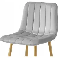 Leobert Barkruk POZZA - Lichtgrijs Fluweel - Eikenlook Metalen Poten - Moderne Barkruk met Rugleuning