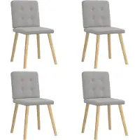 vidaXL Eetkamerstoelen 4 st stof wolk grijs