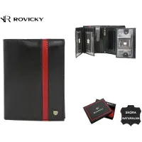 Rovicky Serie - Heren Portemonnee - Verticaal - RFID - Lederen Etui