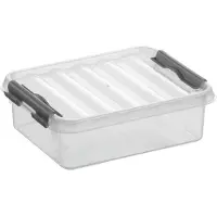 Sunware - Q-line opbergbox 1L transparant metaal - 20 x 15 x 6 cm