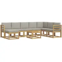 vidaXL Buiten bank set 9 st Wit en Lichtgrijs