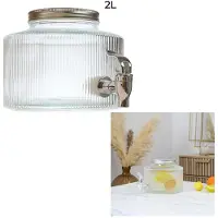 Home Deco Factory Drankdispenser rond - 3 liter - glas - limonadetap - 15 x 20 x 18 cm