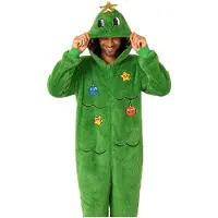 Opposuits Merry Jinglejoy - Tree Onesie - Unisex - Carnaval- en Halloweenkleding - Chill Pak - Groen - Maat: M