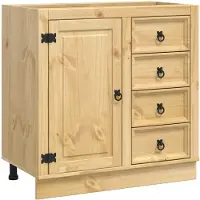 vidaXL Kast SKI HoningBruin 80 x 46 x 81 cm Massief grenenhout