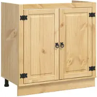 vidaXL Kast SKI HoningBruin 80 x 46 x 81 cm Massief grenenhout