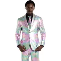 Opposuits Proper Pearly Mannen Pak - Heren Kostuum - Wit - Parelmoer - Maat EU50