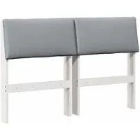 vidaXL Gestoffeerd hoofdbord Lichtgrijs 120 cm Massief grenenhout
