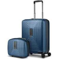 Redolz Essentials 14 Kofferset, 2-delig: Cabinewagen met uitbreidingsplooi en Beautycase blauw