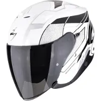 Scorpion EXO-Z1 Vue Zwart Wit Zilver Jethelm Maat XL