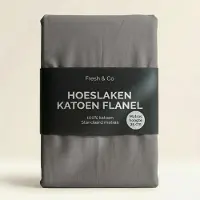 Fresh & Co Hoeslaken - Flanel Katoen - Antraciet 80 x 200 cm /