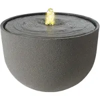Décoris Tuinfontein | | Rond | Ø 33 x 22.5 cm (Led, Grijs)