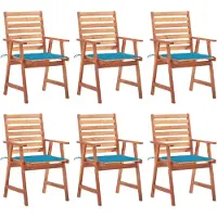 vidaXL Tuinstoelen 6 st met kussens massief acaciahout