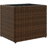 vidaXL Plantenbak 36x30x32 cm poly rattan bruin