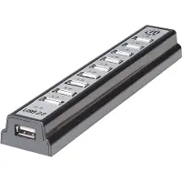Manhattan 161572 USB-HUB 10-Port USB 2.0 Desktop Hub schwarz