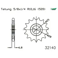 Esjot 32140 520 Standard Voortandwiel