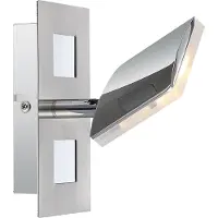 Globo Wandlamp Wandspot Wandspot Ganglamp, beweegbare spot, gesatineerd nikkel, LED 6W 380Lm warm wit, LxB 15x7 cm