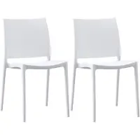 CLP Meton Set van 2 Tuinstoelen - Stapelbaar - Onderhoudsvriendelijk - Weerbestendig - wit