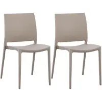 CLP Meton Set van 2 Tuinstoelen - Stapelbaar - Onderhoudsvriendelijk - Weerbestendig - taupe