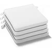Oviala - Set van 4 crèmekleurige polyester stoelkussens 40x40x3 cm - Machu