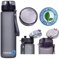 Casno Tritan Waterfles 1.05L BPA-vrij - Grijs