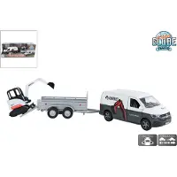Kids Globe Die Cast Pull Back VW Transporter met Minigraver