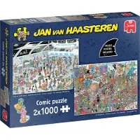 Jan van Haasteren – Geef ons de ruimte + Net als in de film Puzzel 2x 1000 Stukjes
