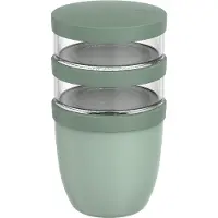 Mepal Lunchpot 3-delig Ellipse - 500 + 200 + 200 ml - Met 2 compartimenten - Yoghurtbeker en Muesli beker to go - Geschikt voor vriezer. magnetron en vaatwasser - Nordic sage