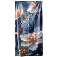 Mariall Kleurrijke strandlaken 100x180 cm met bloemen en vlinder – microvezel – sneldrogend