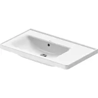 Duravit Wastafel d-neo rand overloop kraanvlak zonder kraangat 80 cm hoogglans wit links