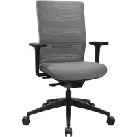 Topstar Sitness AirWork bureaustoel, met armleuningen, 3D auto-synchroon mechanisme, voorgevormde zitting, netrugleuning, grijs/zwart